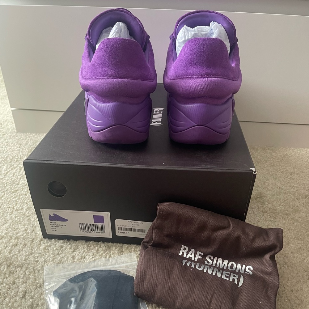 Gently worn RAF SIMONS Antei (Purple) suede